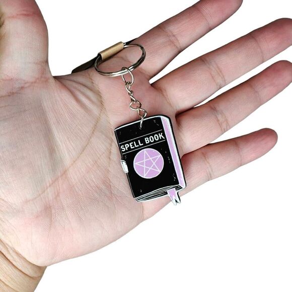 Witchycore Spell book Double Sided Keychain Charm - Picture 1 of 1